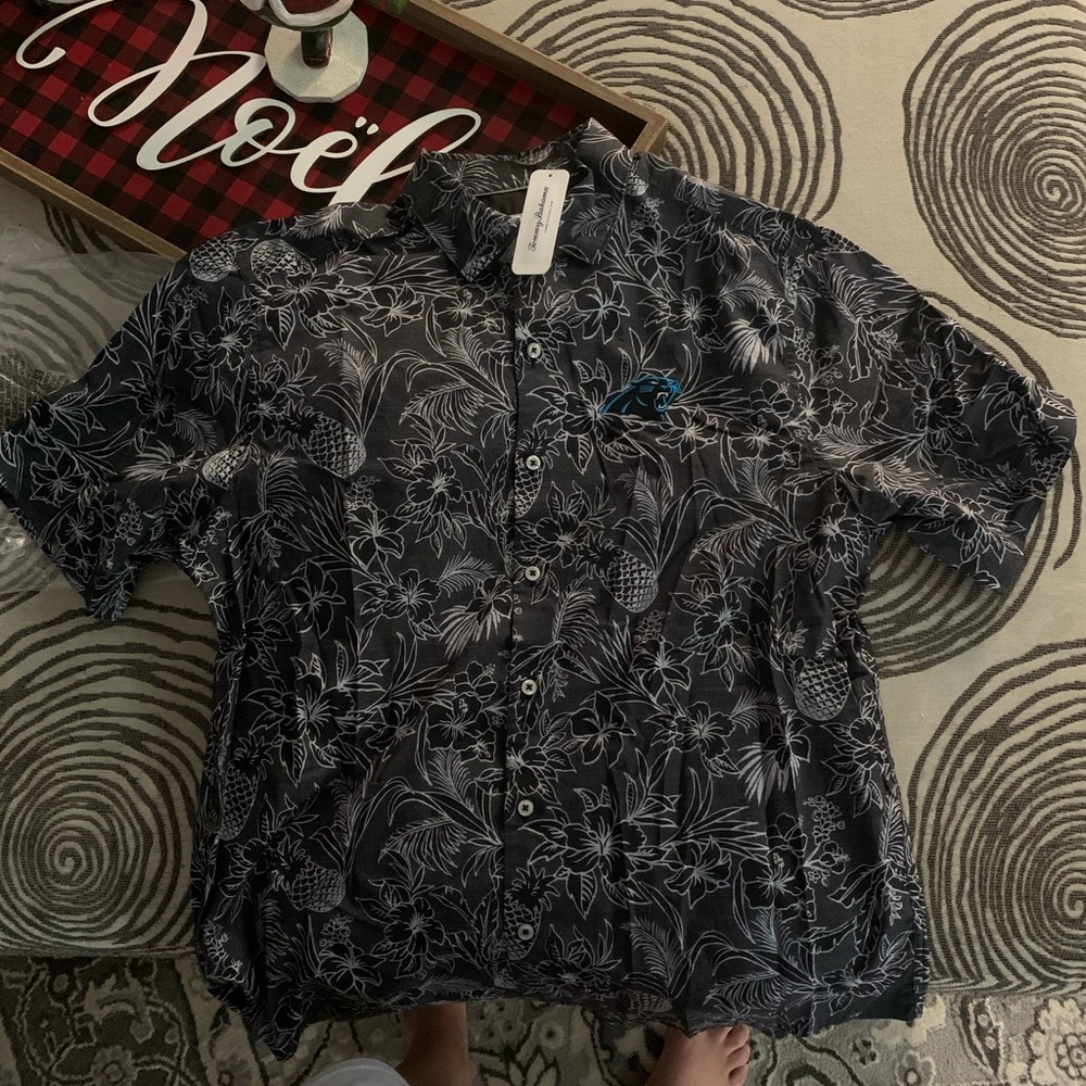 Brand new never worn Tommy Bahama Carolina Panthers button up shirt.